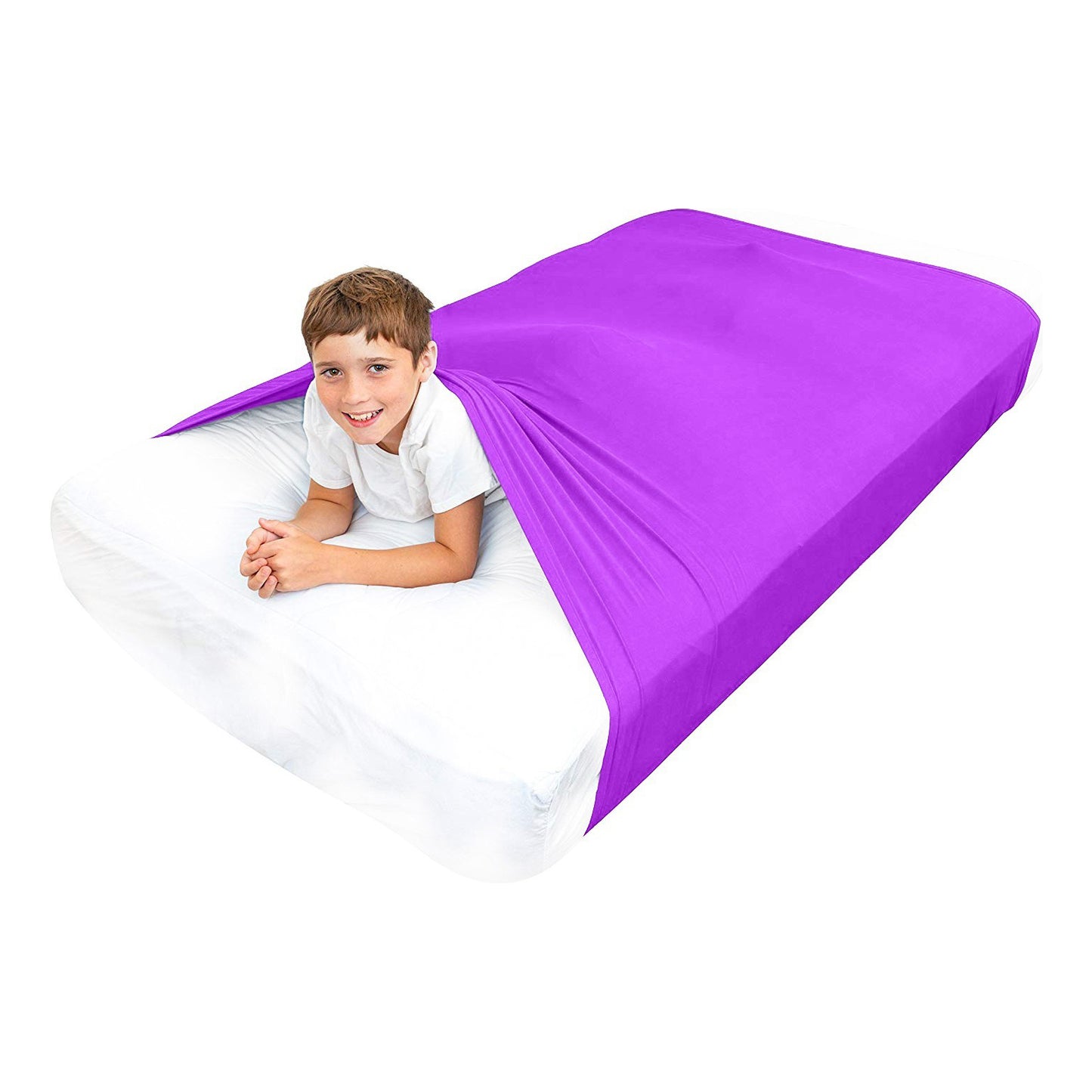 Sensory Bed Sheet for Kids Compression Alternative to Weighted Blankets - Purple