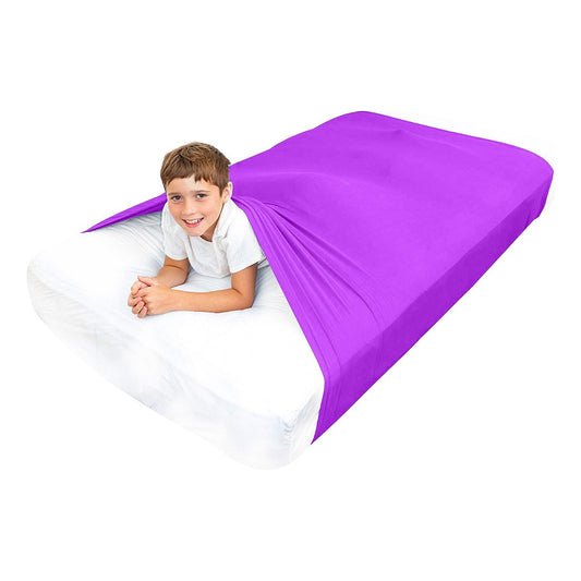 Sensory Bed Sheet for Kids Compression Alternative to Weighted Blankets - Purple