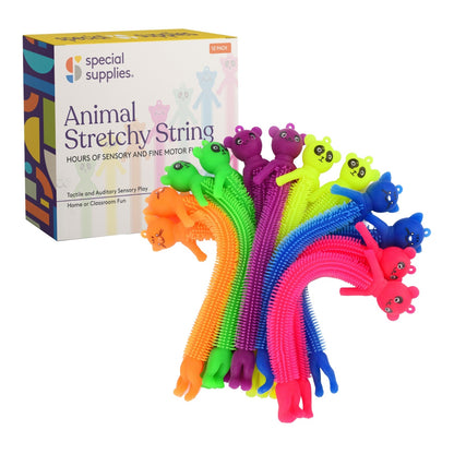 Colorful Sensory Fidget Animal Stretchy String - Set of 12