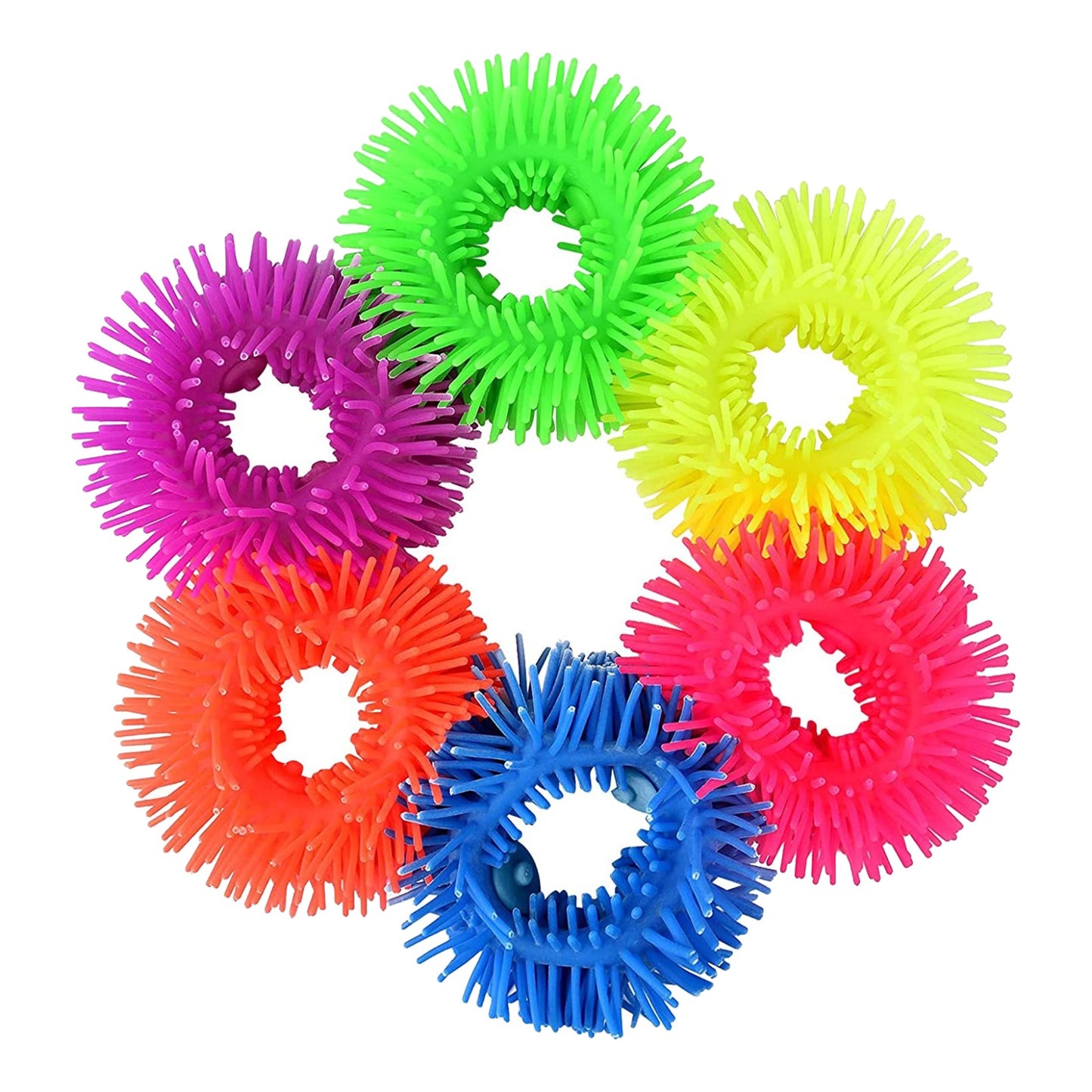 Squishy Fuzzy Band Bracelets for Kids, 6 Pack