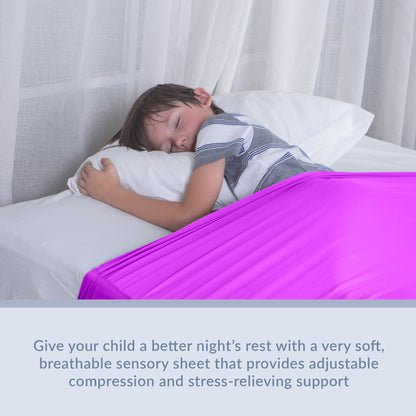 Sensory Bed Sheet for Kids Compression Alternative to Weighted Blankets - Purple