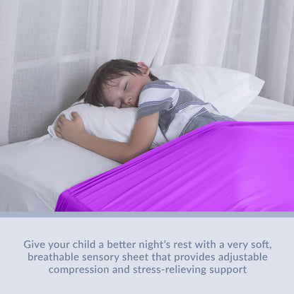 Sensory Bed Sheet for Kids Compression Alternative to Weighted Blankets - Purple