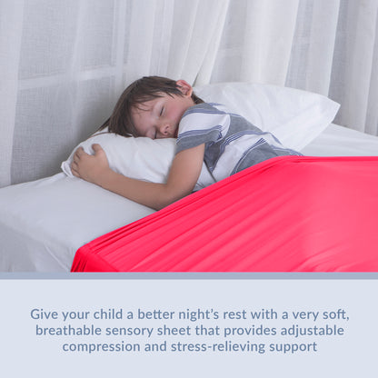 Sensory Bed Sheet for Kids Compression Alternative to Weighted Blankets - Red