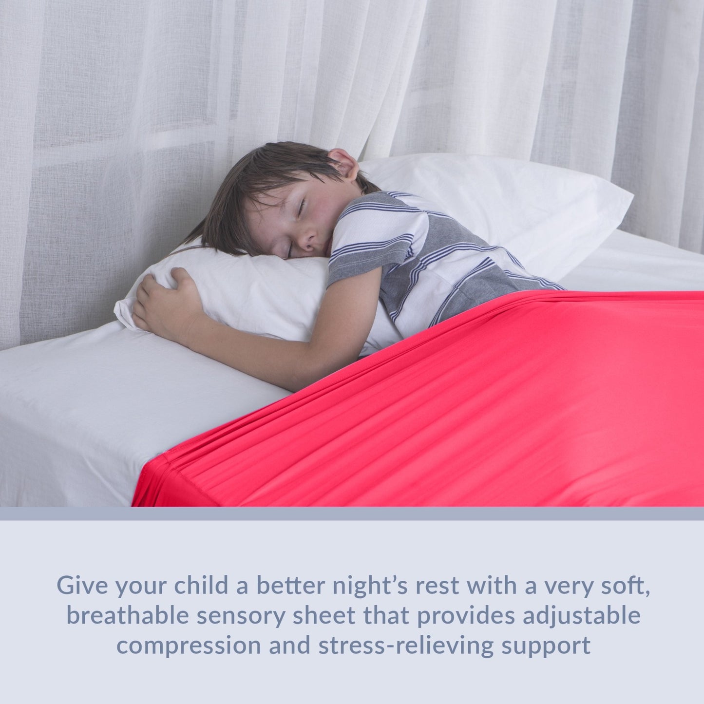 Sensory Bed Sheet for Kids Compression Alternative to Weighted Blankets - Red