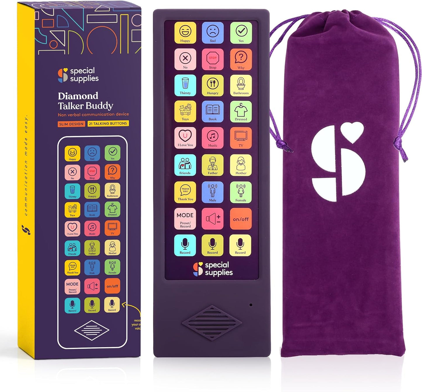 Talker Buddy AAC Communication Device for Non-Verbal Kids & Adults – Speech Therapy Aid, Recordable Talking Device, Portable AAC Device for Special Needs, Hospital, Home, School