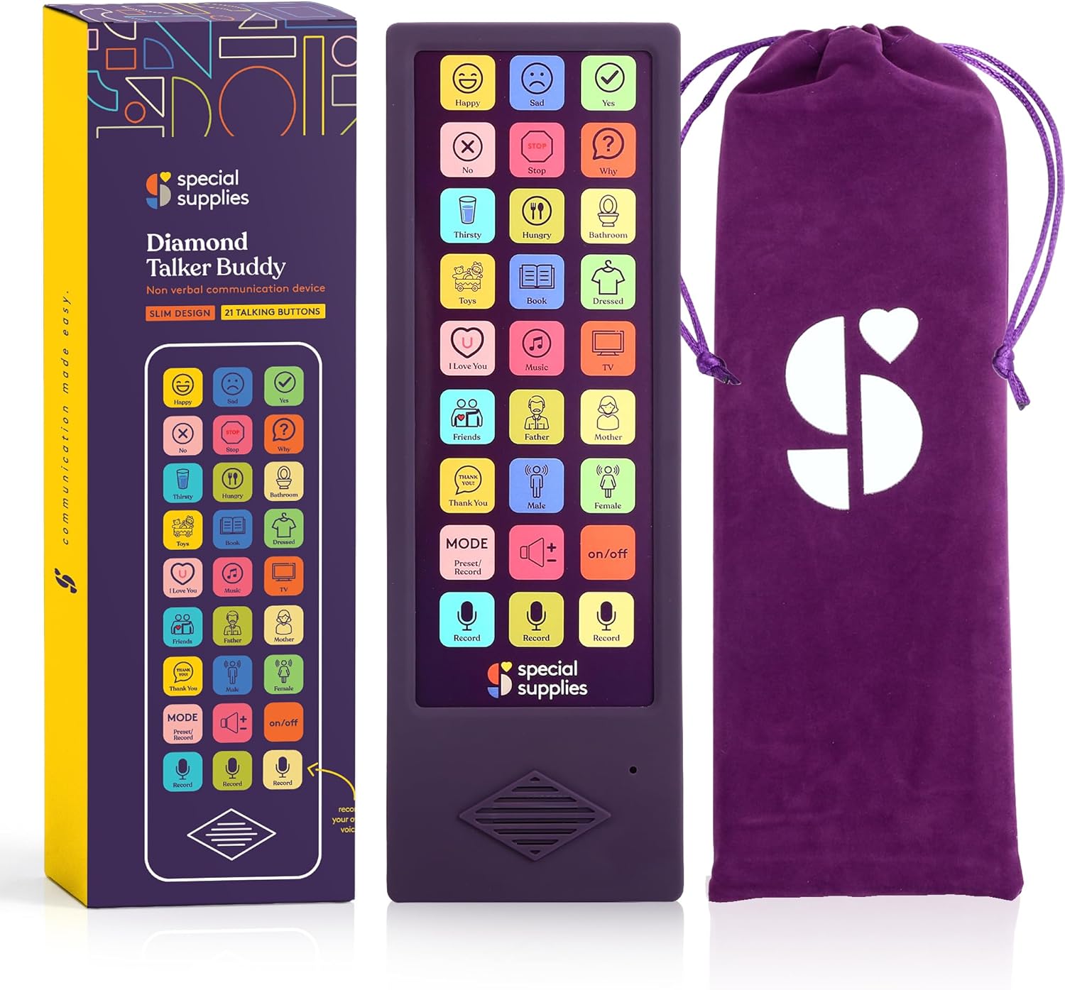 Talker Buddy AAC Communication Device for Non-Verbal Kids & Adults – Speech Therapy Aid, Recordable Talking Device, Portable AAC Device for Special Needs, Hospital, Home, School