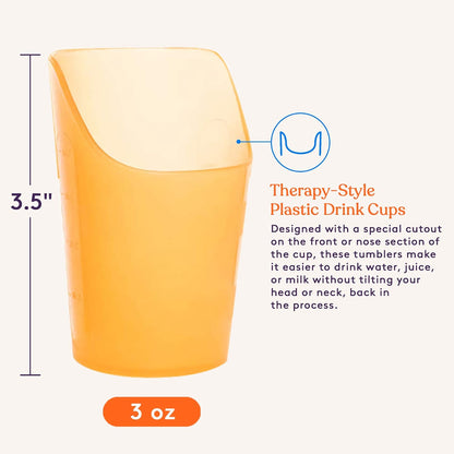 Special Supplies Pack of 10 Small Flexible Drinking Cups with Nose Mold Cutout for Physical Therapy, Recovery, and Rehabilitation, BPA-Free Drink Tumblers, 3 oz.