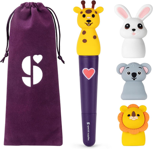 Special Supplies Buzz Pal Oral Motor Stimulation Kit with Soft Textured Interchangeable Head, Calm Sensory Needs, Support Speech and Self Feeding, Gentle Vibrations