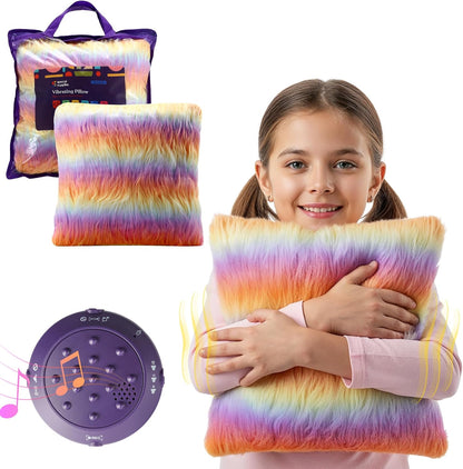Special Supplies Sensory Vibrating Pillow, Pressure Activated for Kids and Adults, Minky Soft with Colorful Plush Fur, 3 Vibration Modes, Music & Voice Recording