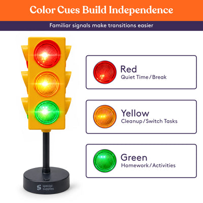 Special Supplies Traffic Light Visual Aid – Educational LED Stoplight with Remote Control, Light and  Flash Modes for Classroom Decor, Sensory Room, School & Home