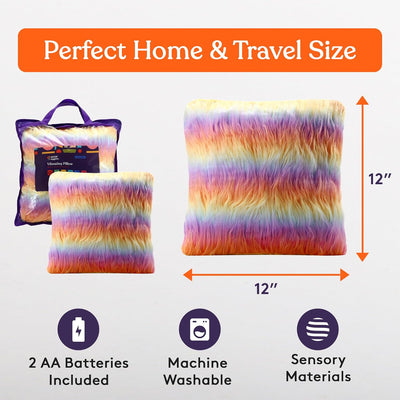 Special Supplies Sensory Vibrating Pillow, Pressure Activated for Kids and Adults, Minky Soft with Colorful Plush Fur, 3 Vibration Modes, Music & Voice Recording
