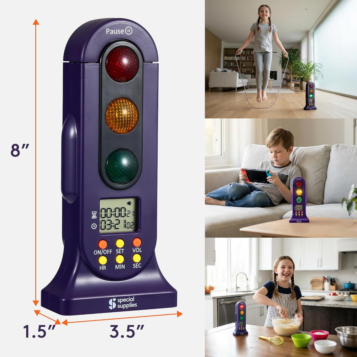 Special Supplies Stoplight Timer - Countdown - Use for Sensory Rooms, Schools, and Bedrooms
