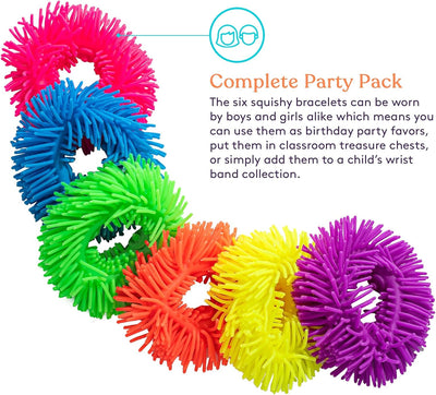Squishy Fuzzy Band Bracelets (6 Pack)