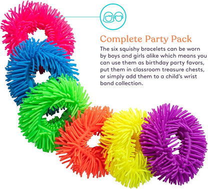 Squishy Fuzzy Band Bracelets (6 Pack)