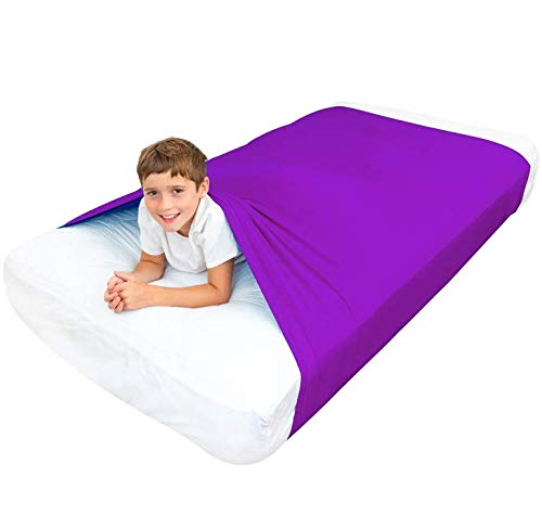 Sensory Bed Sheet for Kids Compression Alternative to Weighted Blankets - Purple