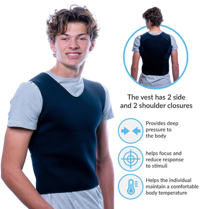 Deep Pressure Compression Sensory Vest (6 Sizes) Comfortable Breathable, Form-Fitting for Kids and Adults