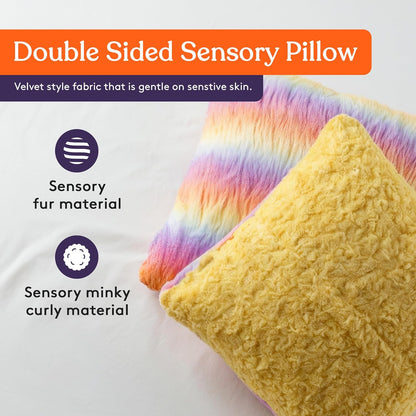 Special Supplies Sensory Vibrating Pillow, Pressure Activated for Kids and Adults, Minky Soft with Colorful Plush Fur, 3 Vibration Modes, Music & Voice Recording