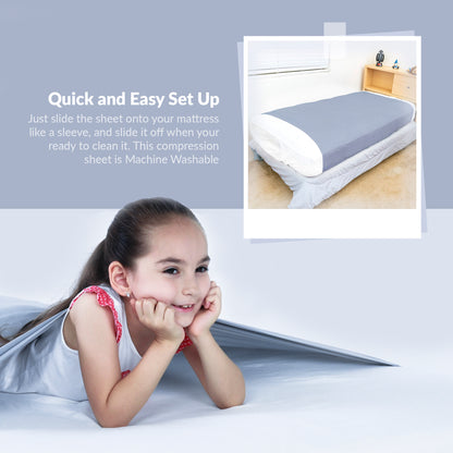 Sensory Bed Sheet for Kids Compression Alternative to Weighted Blankets - Gray