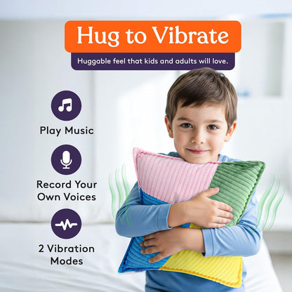 Special Supplies Vibrating Pillow Sensory Pressure Activated Calm for Kids and Adults, 13” Plush Soft Cover with Textured Therapy Stimulation Bumps- 3 Vibration Modes, Music & Voice Recording