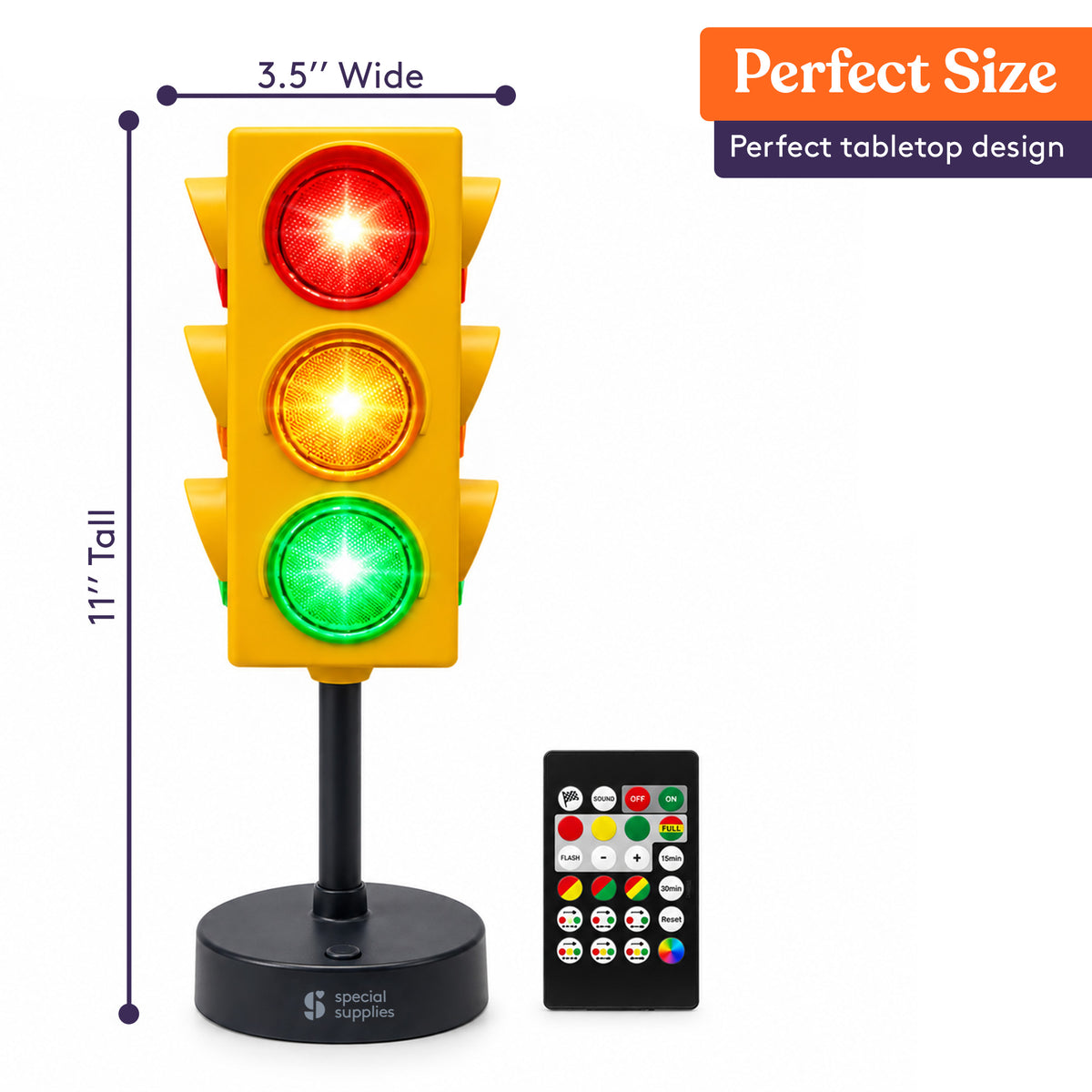 Special Supplies Traffic Light Visual Aid – Educational LED Stoplight with Remote Control, Light and  Flash Modes for Classroom Decor, Sensory Room, School & Home