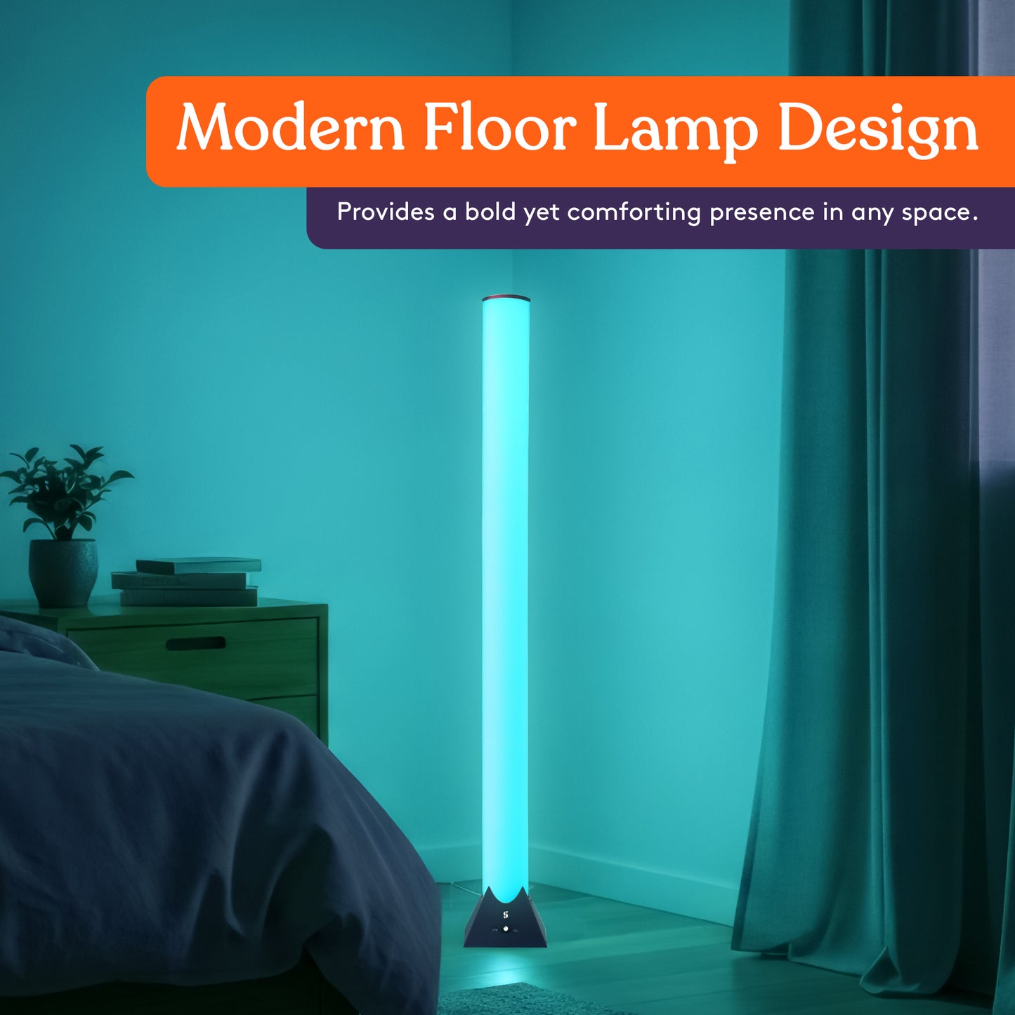 Special Supplies Sensory Light Lamp – 4.5 Foot Floor Standing Color Changing Nightlight with 11 LED Colors and Remote Control – Sensory Room Lighting for Kids and Adults