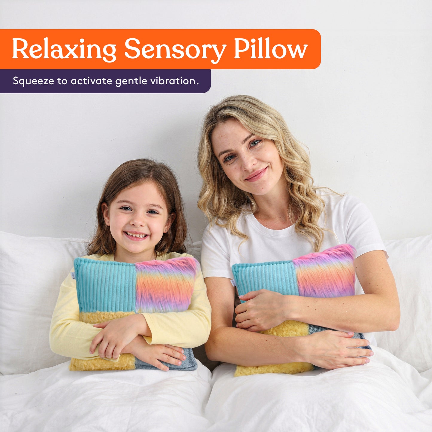 Special Supplies Vibrating Pillow Sensory Pressure Activated Calm for Kids and Adults, 13” Plush Soft Cover with Multi Textured Therapy Stimulation Bumps -3 Vibration Modes, Music & Voice Recording