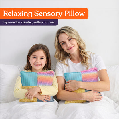 Special Supplies Vibrating Pillow Sensory Pressure Activated Calm for Kids and Adults, 13” Plush Soft Cover with Multi Textured Therapy Stimulation Bumps -3 Vibration Modes, Music & Voice Recording