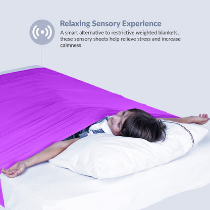 Sensory Bed Sheet for Kids Compression Alternative to Weighted Blankets - Purple