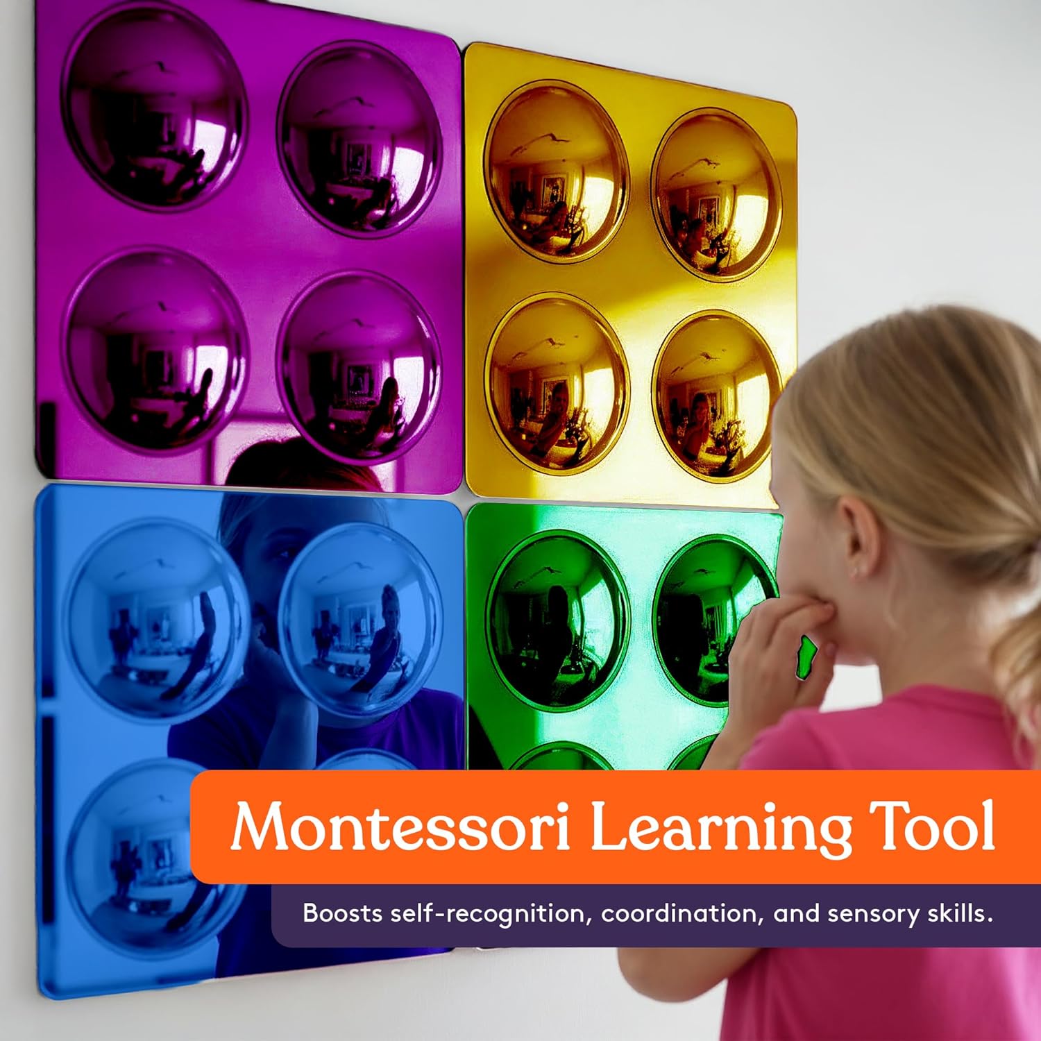 Special Supplies Sensory Bubble Wall Mirror - Interactive Colorful Acr
