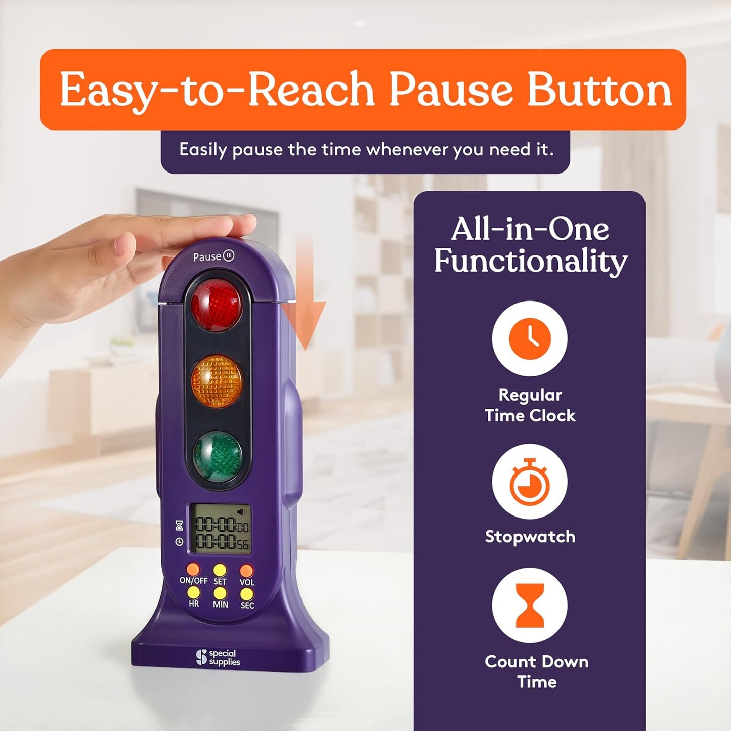 Special Supplies Stoplight Timer - Countdown - Use for Sensory Rooms, Schools, and Bedrooms