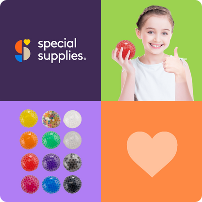 Special Supplies Squish Water Beads Stress Ball (12-Pack) Squeeze, Color Sensory Toy - Relieve Tension, Stress - Home, Travel and Office Use - Fun for Kids and Adults (Squishy)