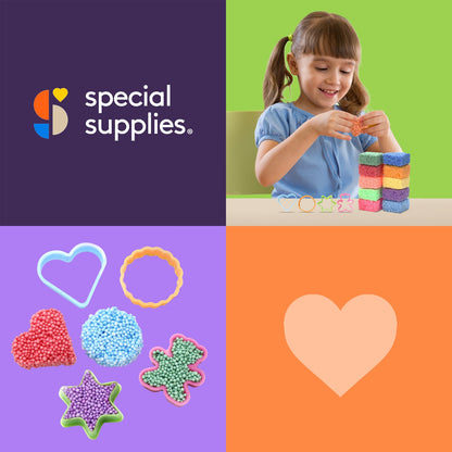 Special Supplies Fun Foam Modeling Foam Beads Play Kit, 10 Blocks Children’s Educational Clay for Arts Crafts Kindergarten, Preschool Kids Toys Develop Creativity, Motor Skills, Shapes Included