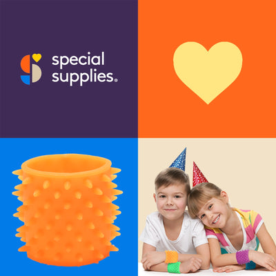 Special Supplies Sensory Spiky Band Bracelets for Kids, 6 Pack, Flexible and Stretchy Wearable Sensory Toys, Tactile Silicone Squiggly Touch, Bright and Colorful Wristbands