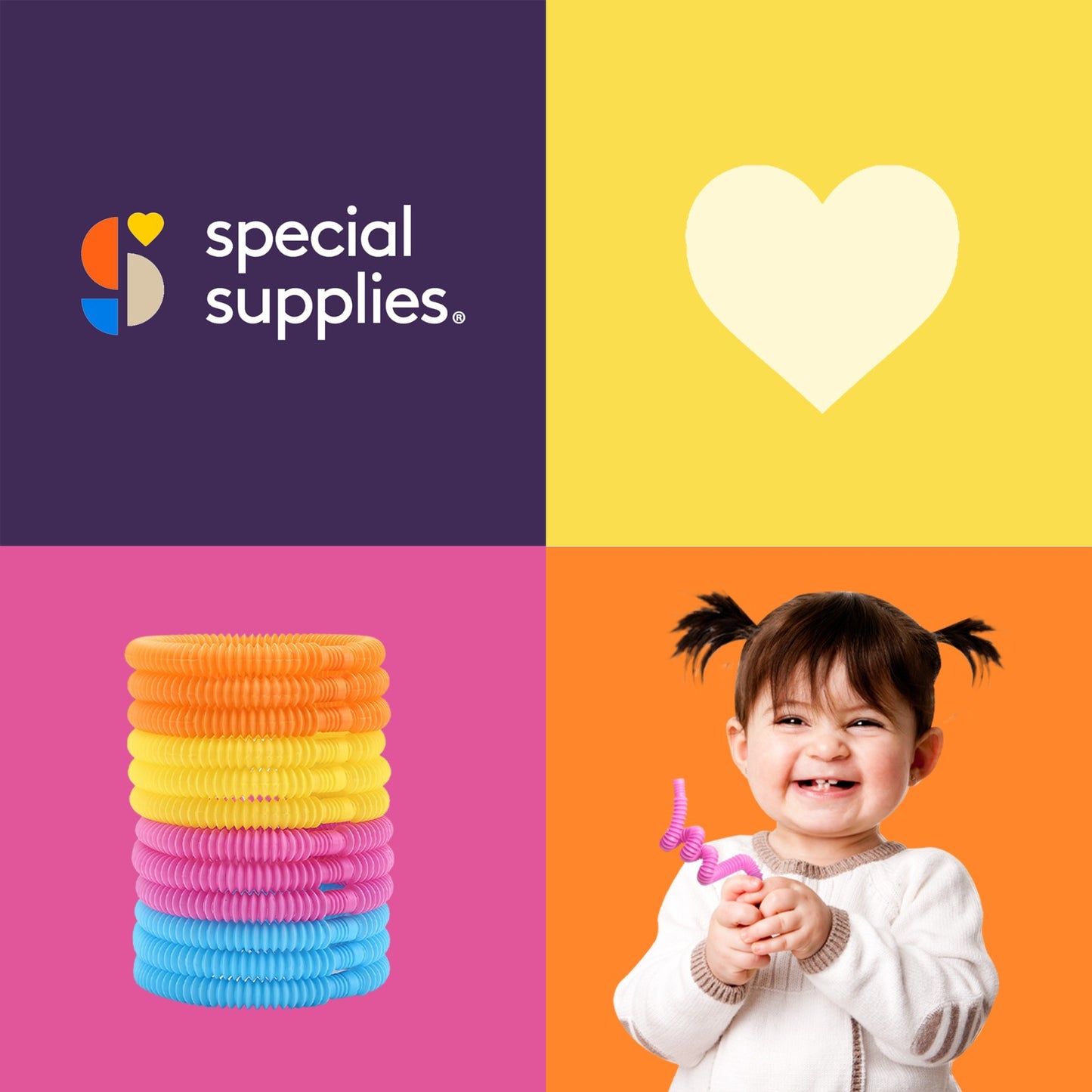 Special Supplies 12-Pack MINI Fun Pull and Pop Tubes for Kids Stretch, Bend, Build, and Connect Toy, Provide Tactile and Auditory Sensory Play, Colorful, Heavy-Duty Plastic (Primary)