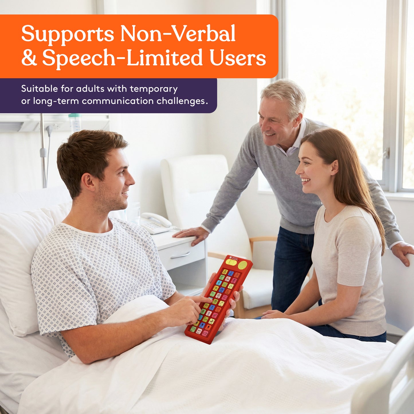 Medical Talker Buddy AAC Communication Device for Non-Verbal Patients, Kids & Adults – Hospital Bedside Speech Therapy Aid, Recordable Talking Device, Portable AAC for Medical, Clinical, Home & School Use
