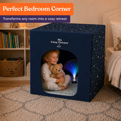 Special Supplies Blackout Sensory Tent for Kids,Calming Play Room with Fiber Optic Lamp and Glow-in-The-Dark Fuzzy Blanket
