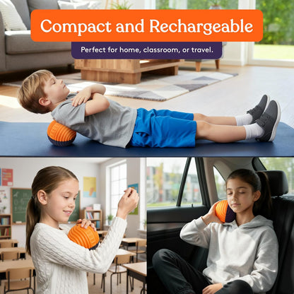 Special Supplies Sensory Massage Ball - Orange & Purple - 4 Vibration Modes, Tactile Stimulation, Stress Relief, Therapy & Sensory Tool for Kids and Adults