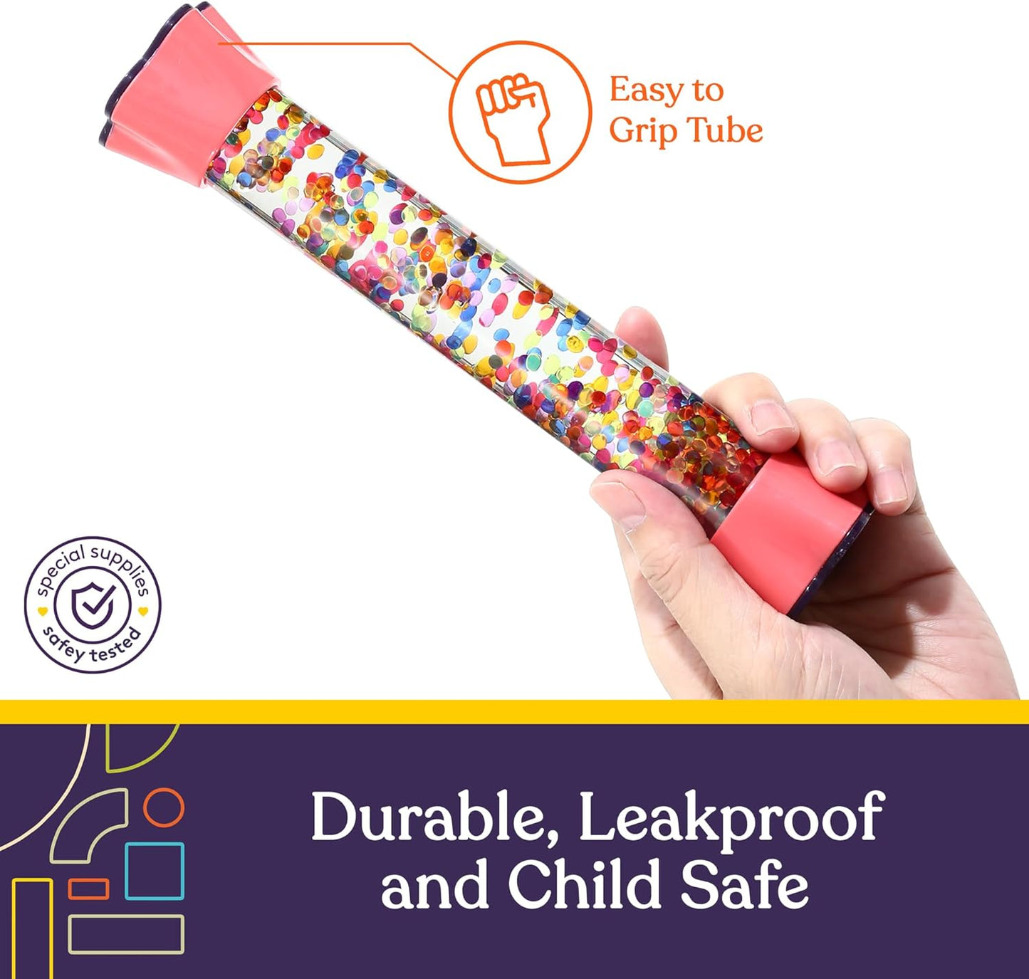 Liquid Motion Bubbler Toy Cool Tubes 5-Pack Colorful Hourglass Timer with Droplet Movement, Bedroom, Sensory Play, Cool Home or School