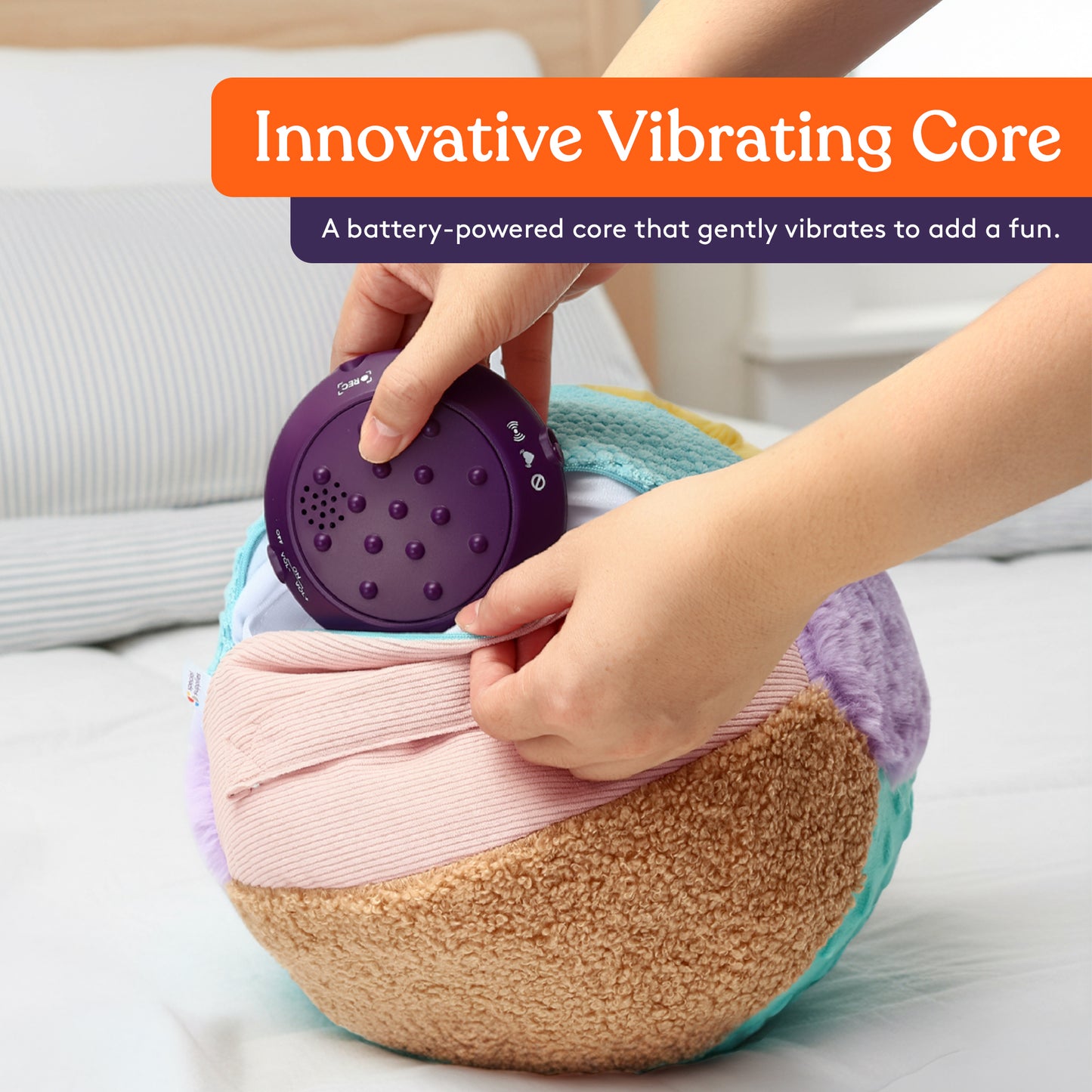 Special Supplies Sensory Vibrating Weighted Pillow for Kids and Adults – Soft Velvet Cover with Textured Therapy Stimulation, Calming Relaxation, 3 Vibration Modes, Music & Voice Recording (3LB)