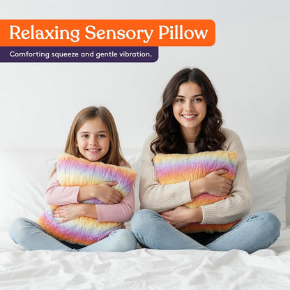 Special Supplies Sensory Vibrating Pillow, Pressure Activated for Kids and Adults, Minky Soft with Colorful Plush Fur, 3 Vibration Modes, Music & Voice Recording
