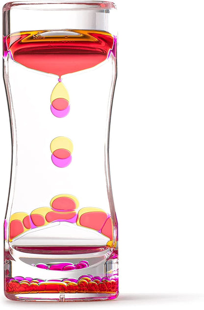 Special Supplies Liquid Motion Bubbler Toy (1-Pack) Colorful Hourglass Timer with Droplet Movement, Bedroom, Kitchen, Bathroom Sensory Play, Cool Home or Desk Decor (Pink)