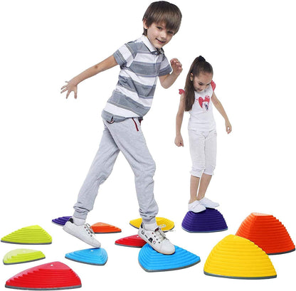 Stepping Balance Stones for Kids in Primary Colors by Special Supplies - 15 Piece Set