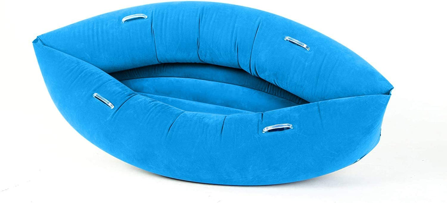 Inflatable HugBoat - Calming Cozy Boat Deep Pressure, Soft Vinyl, Blue 60"