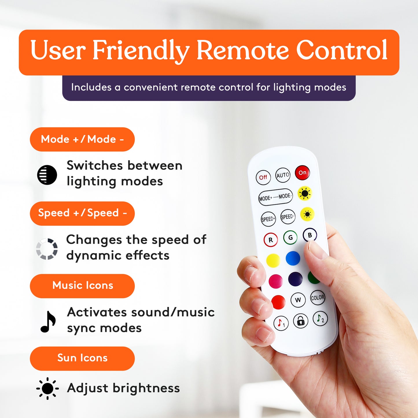 Special Supplies Sensory Light Lamp – 4.5 Foot Floor Standing Color Changing Nightlight with 11 LED Colors and Remote Control – Sensory Room Lighting for Kids and Adults