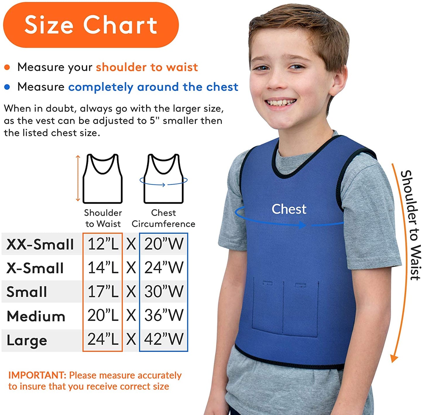 WEIGHTED - Sensory Compression Vest for Kids with Processing Disorders ADHD and Autism Calming and Supportive with Adjustable Weight Fit