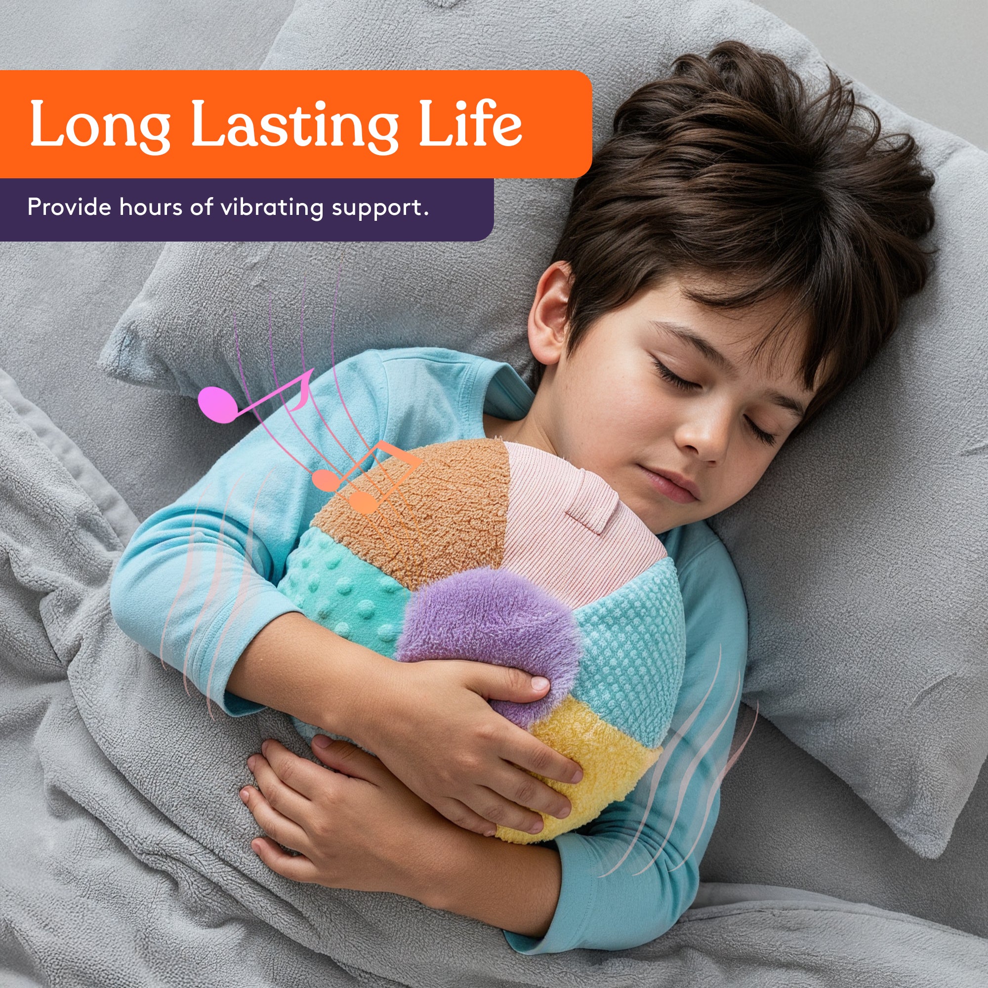Special Supplies Sensory Vibrating Weighted Pillow for Kids and Adults – Soft Velvet Cover with Textured Therapy Stimulation, Calming Relaxation, 3 Vibration Modes, Music & Voice Recording (3LB)
