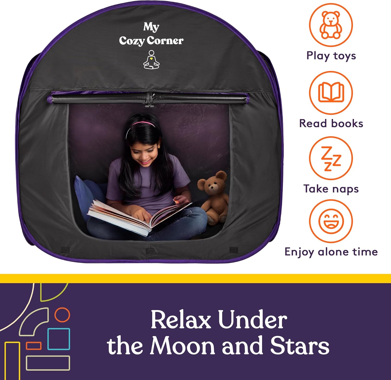 book tent Blackout Sensory Tent for Kids, Pop Up Calming Play Room with Fiber Op – Special Supplies