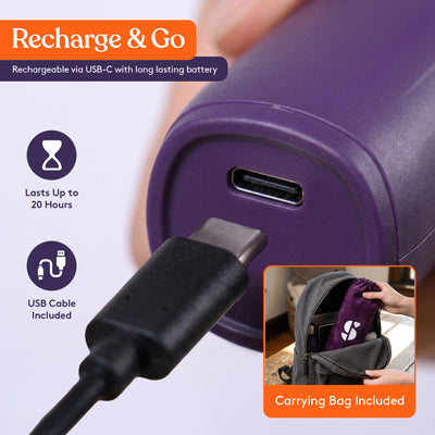Special Supplies TheraVibe Point Massager, Rechargeable Handheld Targeted Massage- Vibration Massager with 6 Silicone Massage Tips, 3 Settings, USB Charging Cable and Travel Bag