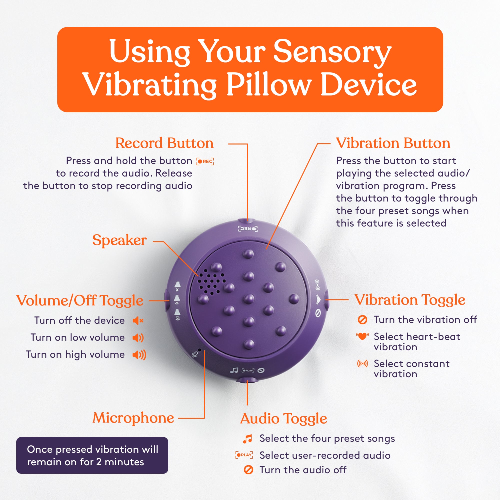 Sensory Vibrating Pillow-Unicorn