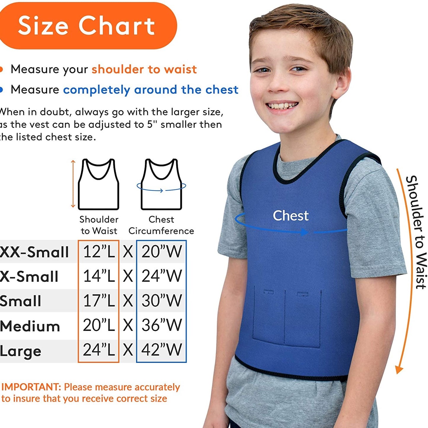 WEIGHTED - Sensory Compression Vest for Kids with Processing Disorders ADHD and Autism Calming and Supportive with Adjustable Weight Fit